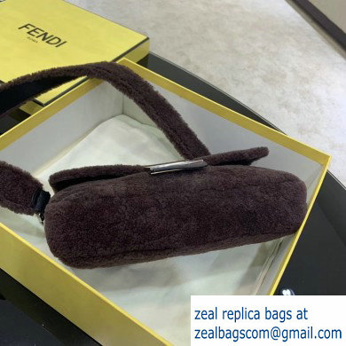 Fendi Prints On Sheepskin Medium Baguette Bag Coffee 2020 - Click Image to Close