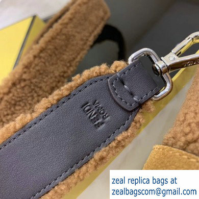 Fendi Prints On Sheepskin Mini Baguette Bag Brown 2020 - Click Image to Close