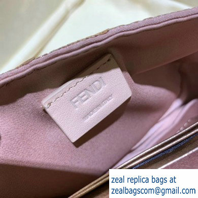 Fendi Sequins Pequin Embroidery Mini Baguette Bag Pink 2020 - Click Image to Close