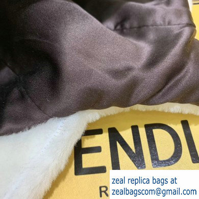 Fendi Shearling Hat White with FF Motif 2020