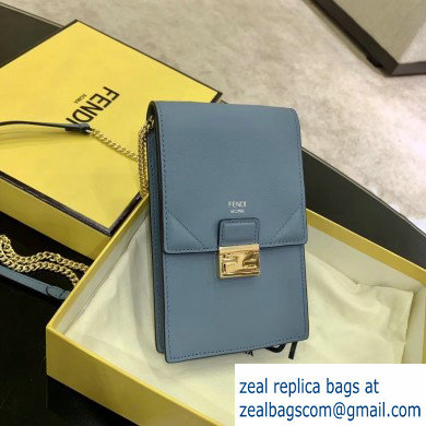Fendi Vertical Wallet On Chain Kan U Mini Bag Baby Blue 2020