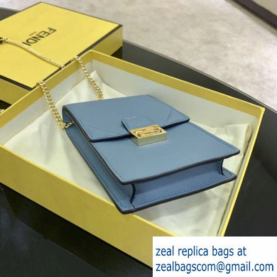Fendi Vertical Wallet On Chain Kan U Mini Bag Baby Blue 2020