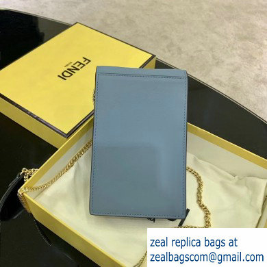 Fendi Vertical Wallet On Chain Kan U Mini Bag Baby Blue 2020