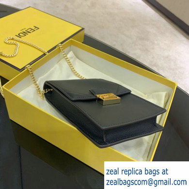 Fendi Vertical Wallet On Chain Kan U Mini Bag Black 2020