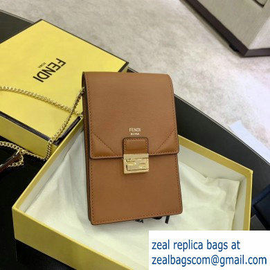 Fendi Vertical Wallet On Chain Kan U Mini Bag Brown 2020 - Click Image to Close