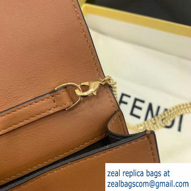 Fendi Vertical Wallet On Chain Kan U Mini Bag Brown 2020