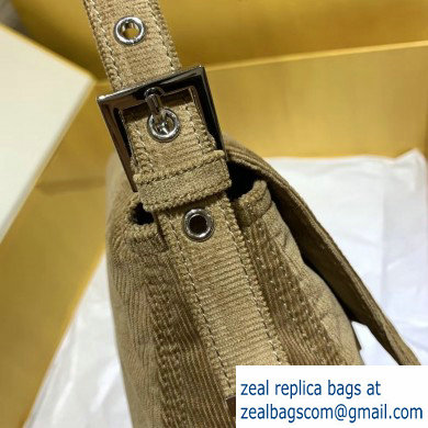 Fendi Vintage Corduroy Large Baguette Bag Khaki 2020 - Click Image to Close