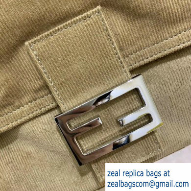 Fendi Vintage Corduroy Large Baguette Bag Khaki 2020