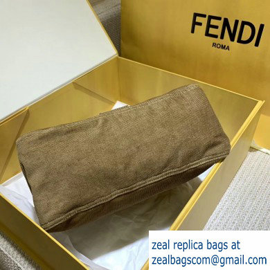 Fendi Vintage Corduroy Large Baguette Bag Khaki 2020