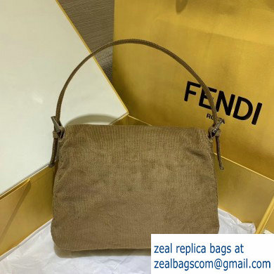 Fendi Vintage Corduroy Large Baguette Bag Khaki 2020