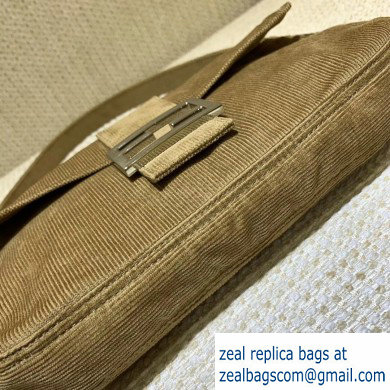 Fendi Vintage Corduroy Medium Baguette Bag Khaki 2020 - Click Image to Close