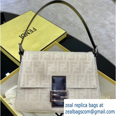 Fendi Vintage FF Fabric Large Baguette Bag Creamy 2020 - Click Image to Close