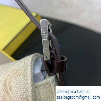 Fendi Vintage FF Fabric Large Baguette Bag Creamy 2020 - Click Image to Close