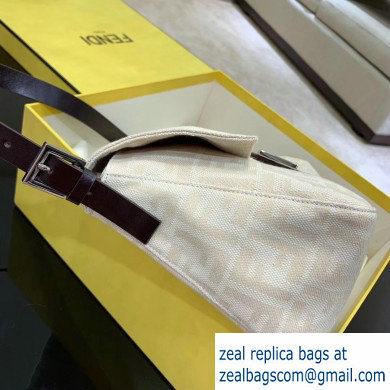 Fendi Vintage FF Fabric Large Baguette Bag Creamy 2020