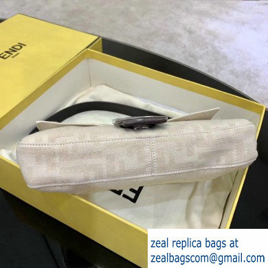 Fendi Vintage FF Fabric Medium Baguette Bag Creamy 2020