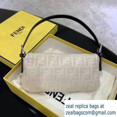 Fendi Vintage FF Fabric Medium Baguette Bag Creamy 2020