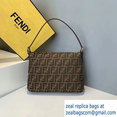 Fendi Vintage FF Motif Brown Fabric Large Baguette Bag 2020