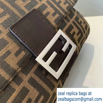 Fendi Vintage FF Motif Brown Fabric Large Baguette Bag 2020