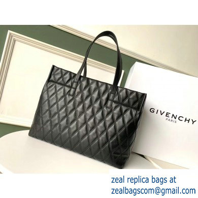 Givenchy Duo Shopper Tote Bag in Diamond Quilted Leather Black