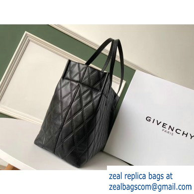 Givenchy Duo Shopper Tote Bag in Diamond Quilted Leather Black - Click Image to Close