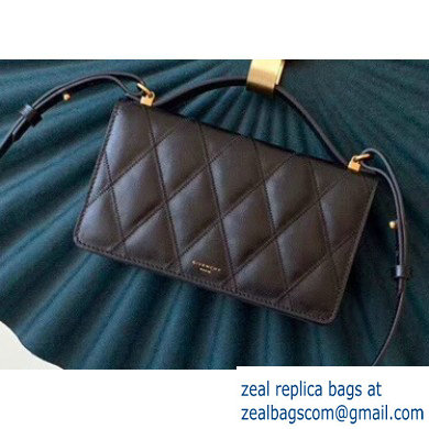 Givenchy Gv3 Strap Wallet in Diamond Quilted Leather Black