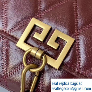 Givenchy Mini Pocket Bag in Diamond Quilted Leather Burgundy