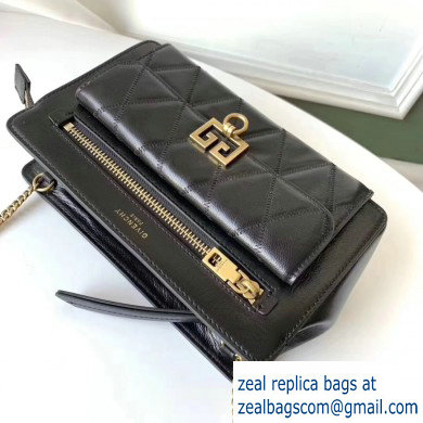 Givenchy Pocket Shoulder Bag in Diamond Quilted Leather Black