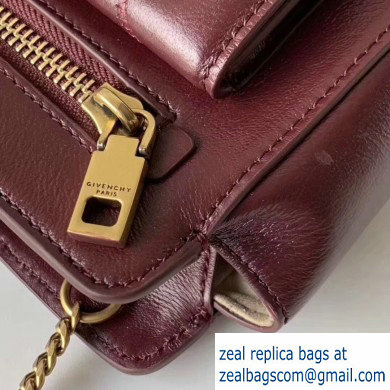 Givenchy Pocket Shoulder Bag in Diamond Quilted Leather Burgundy