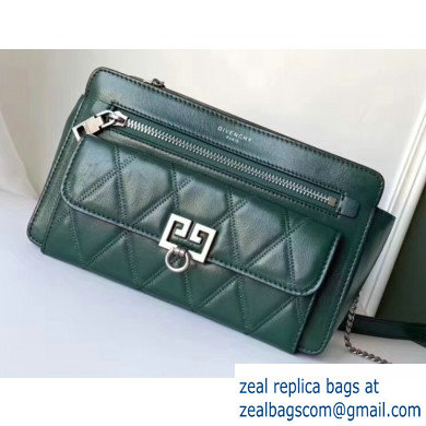 Givenchy Pocket Shoulder Bag in Diamond Quilted Leather Green