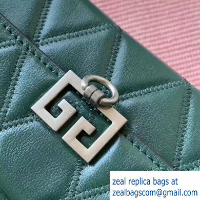 Givenchy Pocket Shoulder Bag in Diamond Quilted Leather Green