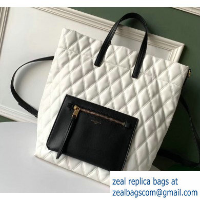 Givenchy Shopper Tote Backpack Bag in Diamond Quilted Leather White