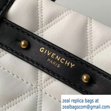 Givenchy Shopper Tote Backpack Bag in Diamond Quilted Leather White - Click Image to Close