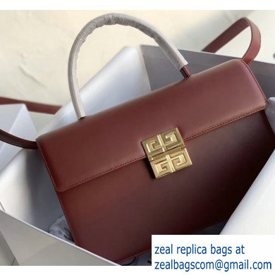Givenchy Vintage Leather Shoulder Large Bag Burgundy