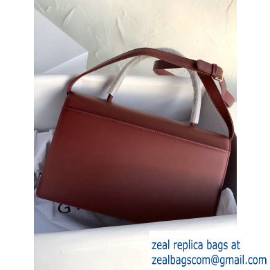 Givenchy Vintage Leather Shoulder Large Bag Burgundy