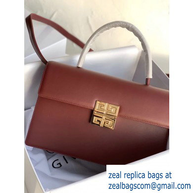 Givenchy Vintage Leather Shoulder Large Bag Burgundy