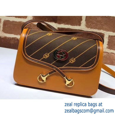 Gucci Canvas/Leather Rajah Shoulder Bag 537206 Cognac 2020
