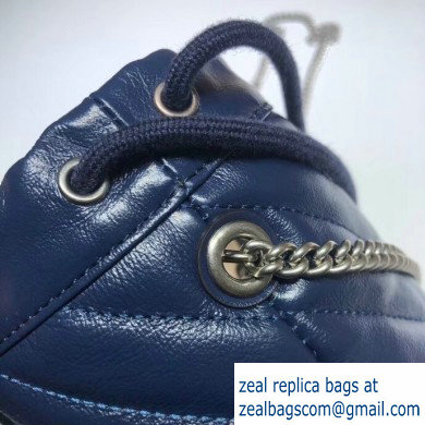 Gucci Diagonal GG Marmont Double G Mini Bucket Bag 575163 Blue/White 2020 - Click Image to Close