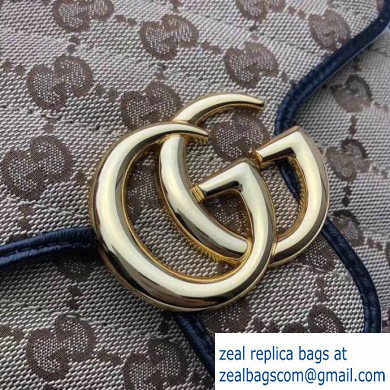 Gucci Diagonal GG Marmont Mini Top Handle Bag 583571 Canvas Black 2020