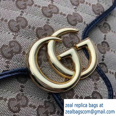 Gucci Diagonal GG Marmont Mini Top Handle Bag 583571 Canvas Black 2020 - Click Image to Close