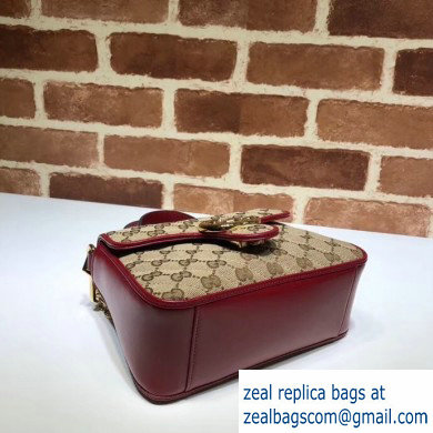 Gucci Diagonal GG Marmont Mini Top Handle Bag 583571 Canvas Red 2020