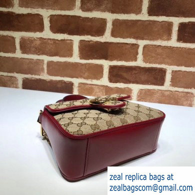 Gucci Diagonal GG Marmont Mini Top Handle Bag 583571 Canvas Red 2020 - Click Image to Close