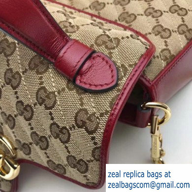 Gucci Diagonal GG Marmont Mini Top Handle Bag 583571 Canvas Red 2020 - Click Image to Close