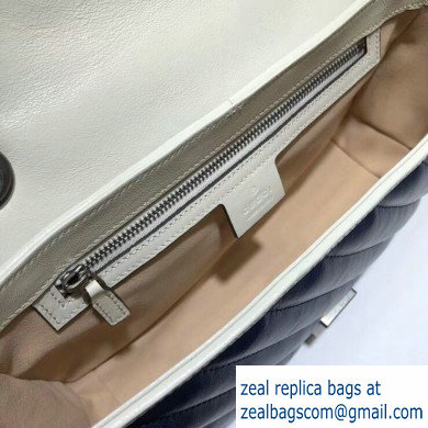 Gucci Diagonal GG Marmont Small Shoulder Bag 443497 Blue/White 2020 - Click Image to Close