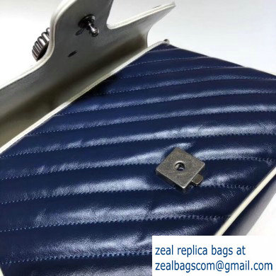 Gucci Diagonal GG Marmont Small Top Handle Bag 498110 Blue/White 2020 - Click Image to Close