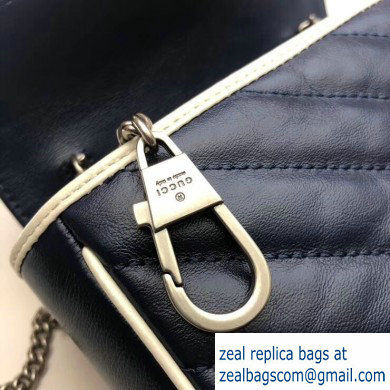 Gucci Diagonal GG Marmont Super Mini Shoulder Bag 574969 Blue/White 2020 - Click Image to Close