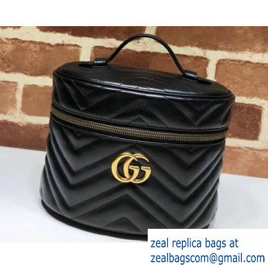 Gucci GG Marmont Leather Cosmetic Case Bag 611004 Black 2020 - Click Image to Close