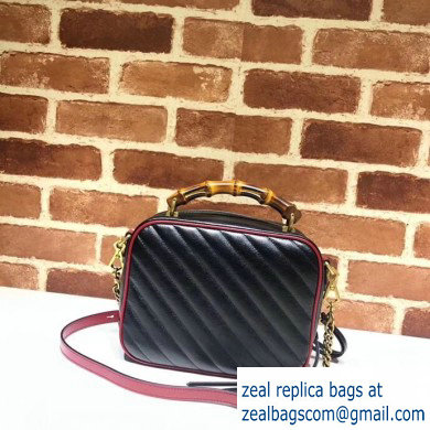 Gucci GG Marmont Small Shoulder Bag with Bamboo 602270 Black/Red 2020 - Click Image to Close