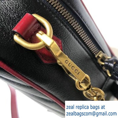Gucci GG Marmont Small Shoulder Bag with Bamboo 602270 Black/Red 2020 - Click Image to Close