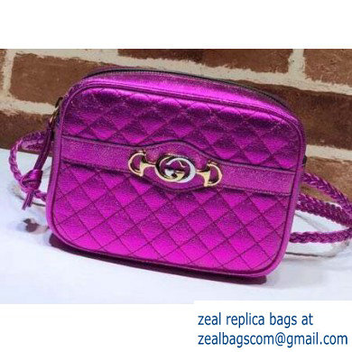 Gucci Laminated Leather Mini Shoulder Bag 534950 Fuchsia 2020 - Click Image to Close