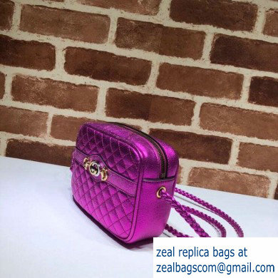 Gucci Laminated Leather Mini Shoulder Bag 534950 Fuchsia 2020